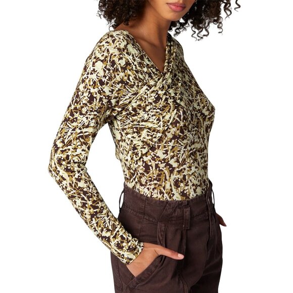 2/$30 NWT Soft Joie XS Cersei Asymmetric Abstract Chocolate Plum Multi Long Slee - Picture 1 of 15